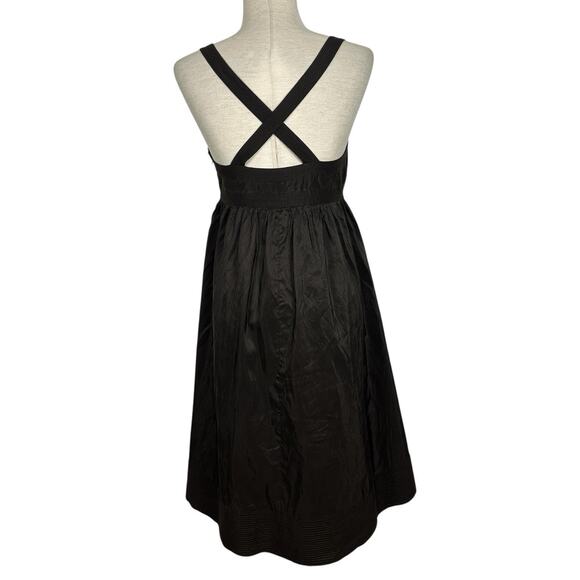 J Crew Silk Dress Women 6 Fit Flare Midi Brown Empire Waist Wedding Party Y2K - Picture 3 of 12